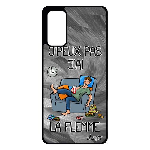 Coque S20 FE silicone j'peux pas j'ai la flemme feignant humoristique unique jpeux gris portable texte bande dessinée Samsung galaxy