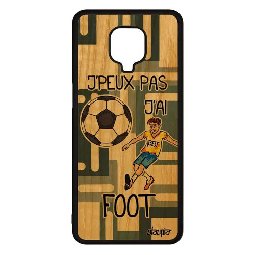 Coque Redmi Note 9 Pro Bois Silicone J'peux Pas J'ai Foot Gris Sport Drole Mondial Portable Telephone Bande Dessinée Antichoc Xiaomi