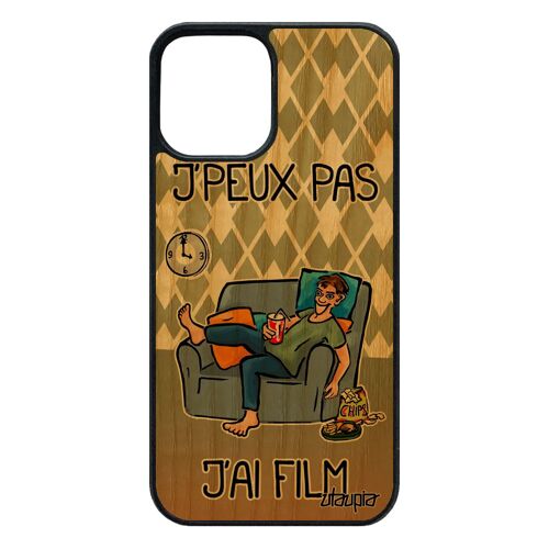 Coque Bois Silicone J'peux Pas J'ai Film Iphone 12 / 12 Pro Dessin Animé Humour Television Personnalisé Drole Manga Bd Design