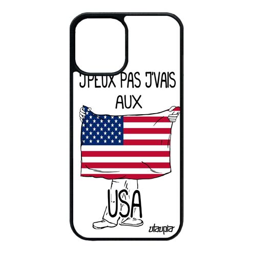 Coque Silicone Pour Iphone 12 Mini J'peux Pas J'vais Au Usa Dessin Etats Unis Basket Housse Nfl Football Coupe Du Monde Nba De