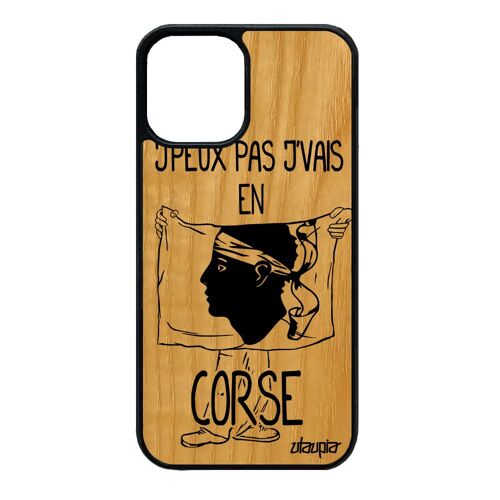 Coque En Bois Iphone 12 Mini Silicone J'peux Pas J'vais En Corse 128 Go Housse Telephone Corsica Humour Mobile Basket Foot De