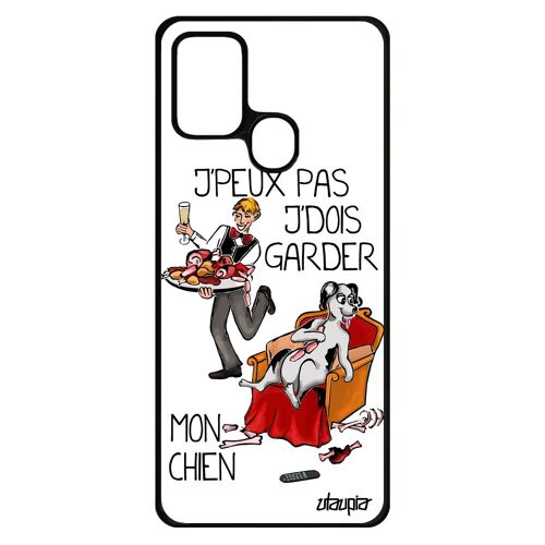 Coque Silicone Pour A21s J'peux Pas J'dois Garder Mon Chien Texte Drole Je Bande Dessinée Smartphone Souple Pas Cher Samsung Galaxy