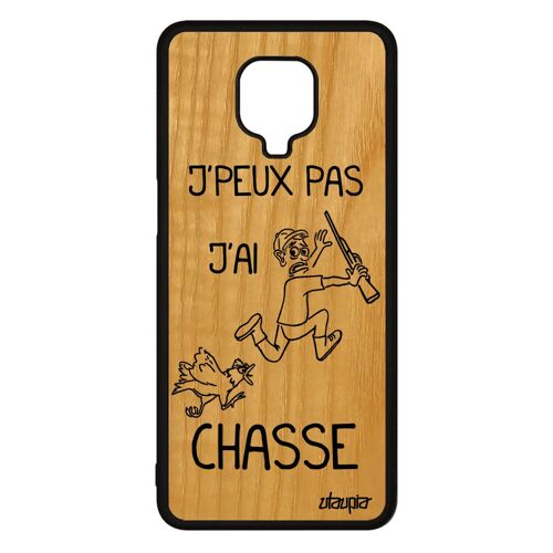 Coque Xiaomi Redmi Note 9 Pro En Bois Silicone J'peux Pas J'ai Chasse Humour Bumper 4g Comique Chasseur Noir Homme De Protection Bd