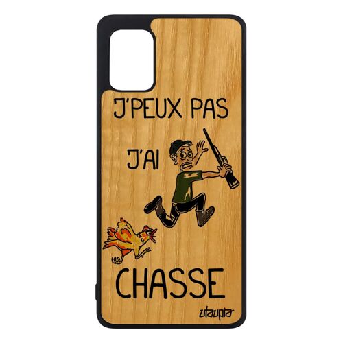 Coque Bois Pour Samsung A31 Silicone J'peux Pas J'ai Chasse Bd Noir Portable Vert Rigide Motif Comique Homme Chasseur Drole Galaxy