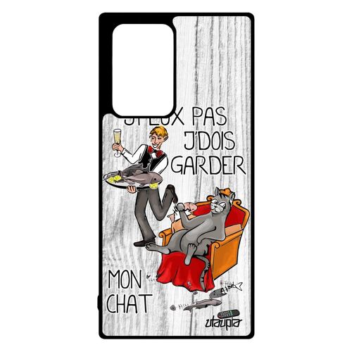 Coque Note 20 Ultra Silicone J'peux Pas J'dois Garder Mon Chat Humoristique Rigide Gris Drole Noir Bande Dessinée Je Samsung Galaxy