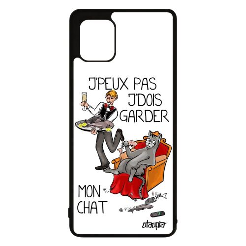 Coque j'peux pas j'dois garder mon chat Note 10 lite silicone bande dessinée jpeux blanc drole je housse texte mignon Samsung galaxy