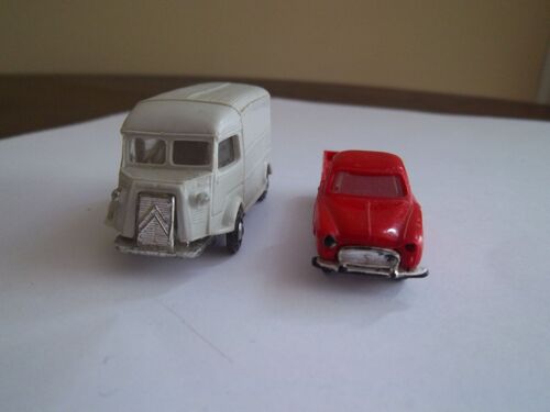 Micro-Miniatures Norev Ho 1/86 : Peugeot 403 T4z Rouge +  Citroën 1200 Ta Gris-Norev