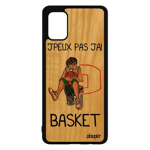 Coque En Bois Silicone J'peux Pas J'ai Basket A71 Bande Dessinée Humour Balle De Pas Cher De Protection Mobile Sport Samsung Galaxy