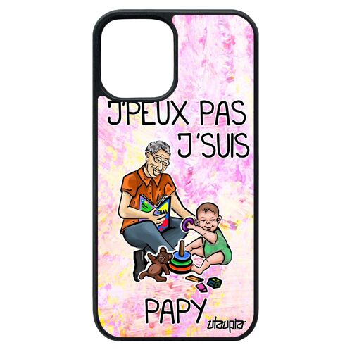 Coque Pour Iphone 12 Pro Max Silicone Jpeux Pas J'suis Papy Violet Texte Drole Housse Papi Enfant Comique Rigide De Protection