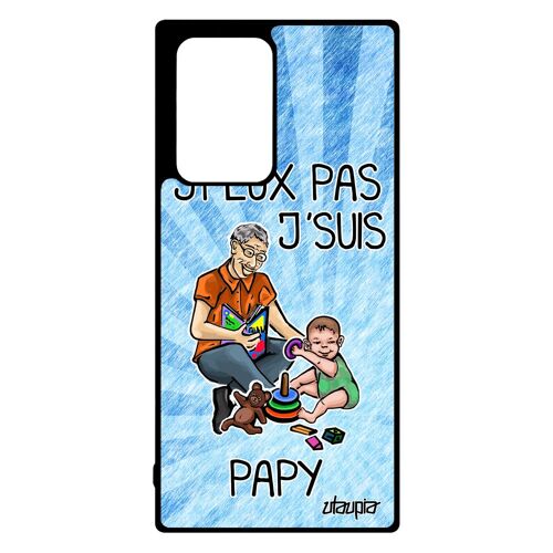 Coque pour Samsung Note 20 ultra silicone j'peux pas j'suis papy je bleu telephone cover 4G humour grand pere cadeau de noel galaxy
