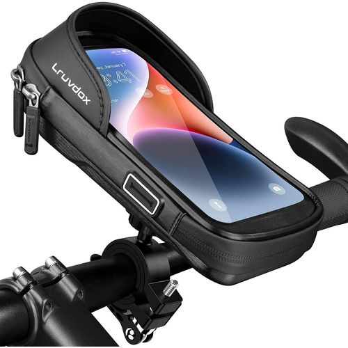 Support Telephone Velo Moto Etanche Porte Téléphone Vélo Trottinette Électrique Scooter, Sacoche Velo Guidon Avant Sac Cadre Vtt Avec Écran Tactile Et Pare-Soleil Pour Smartphone De 5,5 À 7,0 Pouce