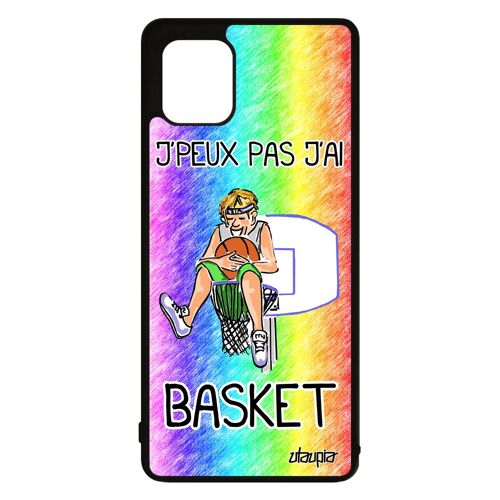 Coque pour Samsung Note 10 lite silicone j'peux pas j'ai basket metal humoristique Vert JO sport NBA basketball bd antichoc galaxy