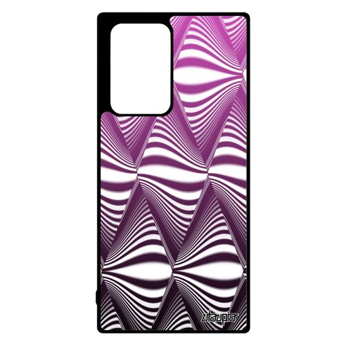 Coque illusion d'optique pour Galaxy Note 20 ultra silicone 4G alu magique antichoc vague rose housse design losange effet Samsung