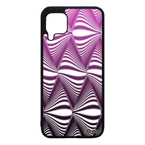 Coque Pour Huawei P40 Lite Silicone Illusion D'optique Vague Gel Losange Design Rigide Rose Dégradé Antichoc Triangle Graphique De