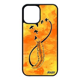 Coque Iphone 12 Mini Silicone Infini Amour Sans Fin Cadeau D'anniversaire Telephone Plume Antichoc Oiseau Mobile Case Jaune De