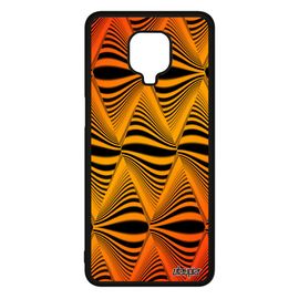 Coque En Silicone Xiaomi Redmi Note 9s Illusion D'optique Bumper Magie Moderne Design Tpu Vague Effet Losange Orange Graphique Case