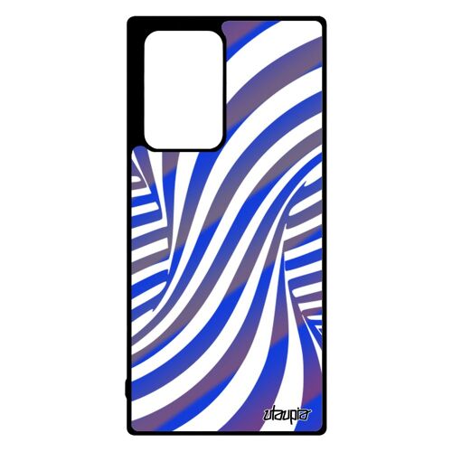 Coque Illusion D'optique Samsung Note 20 Ultra Silicone Bleu Bumper De Protection Telephone Graphique Noir 3d Bicolore Effet Galaxy