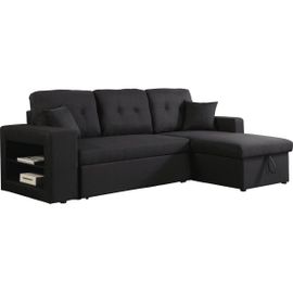Canapé D'angle Convertible/Réversible "Axel" - 3 Places - Noir