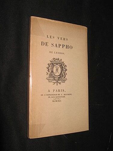 Les Vers De Sappho De Lesbos