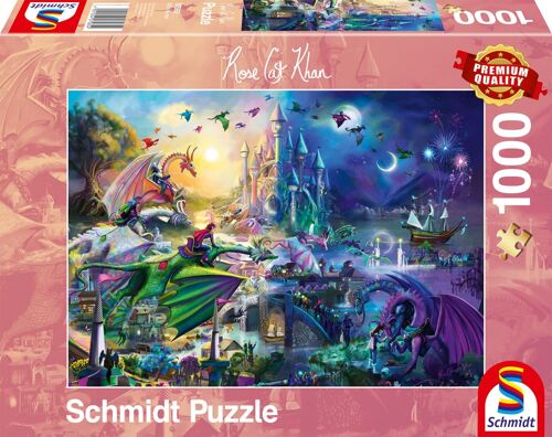 Puzzles Compétition Nocturne De Dragons, 1000 Pcs