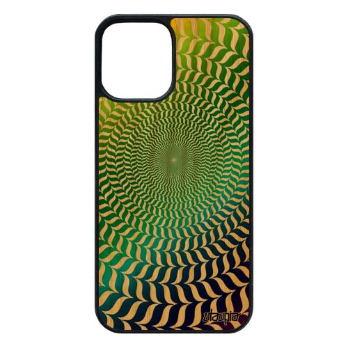 Coque Silicone 12 Pro/Iphone 12 Bois Illusion D'optique Multicolore Rond Spirale Effet Telephone Graphique Etui Magique Cercle
