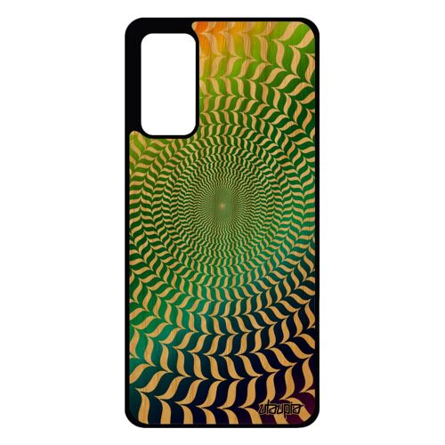 Coque pour S20 FE bois silicone illusion d'optique motif vert spirale antichoc cercle magique mobile graphique effet Samsung galaxy