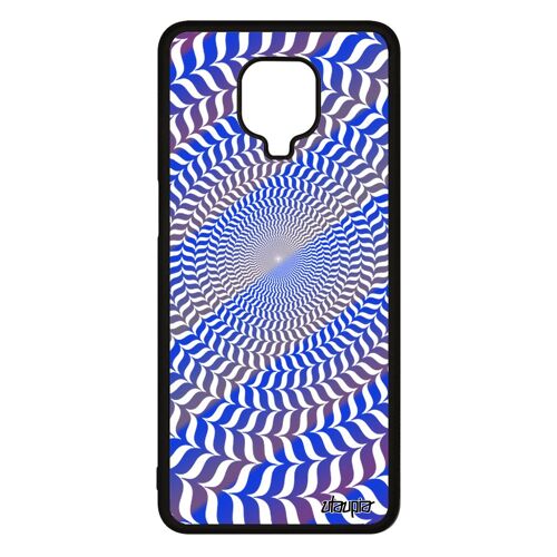 Coque Redmi Note 9 pro silicone illusion d'optique rond cercle mirage 4G bleu telephone graphique bicolore spirale case effet Xiaomi
