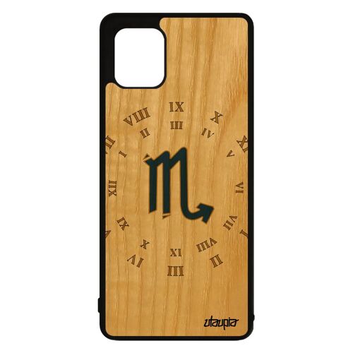 Coque En Bois Silicone Signe Scorpion Note 10 Lite Tropical Portable Astrologique Antichoc Du Zodiaque Etoiles Bleu Samsung Galaxy