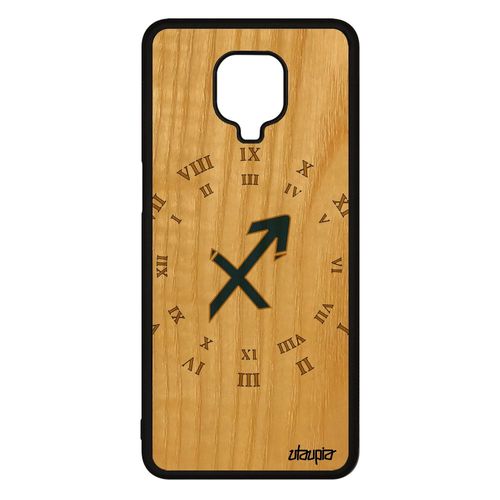 Coque En Bois Silicone Signe Sagittaire Pour Xiaomi Redmi Note 9s Case Homme Unique Bleu Sidérale Astrologique Univers De Protection
