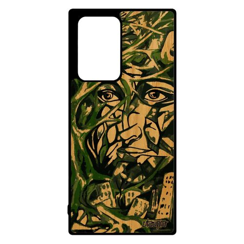 Coque Portrait Street Art Pour Note 20 Ultra Bois Silicone Femme Artisanat Frêne Pas Cher Arbre Smartphone Veritable Samsung Galaxy