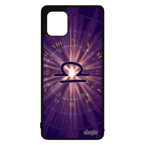 Coque Note 10 lite silicone Signe balance horoscope etoiles astrologique homme du zodiaque portable univers Violet de Samsung galaxy
