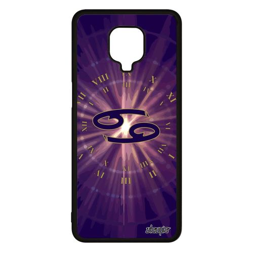 Coque Xiaomi Redmi Note 9s Silicone Signe Cancer Univers Soleil Tpu Cadeau D'anniversaire Astrologie Rigide Violet Astrologique Etui