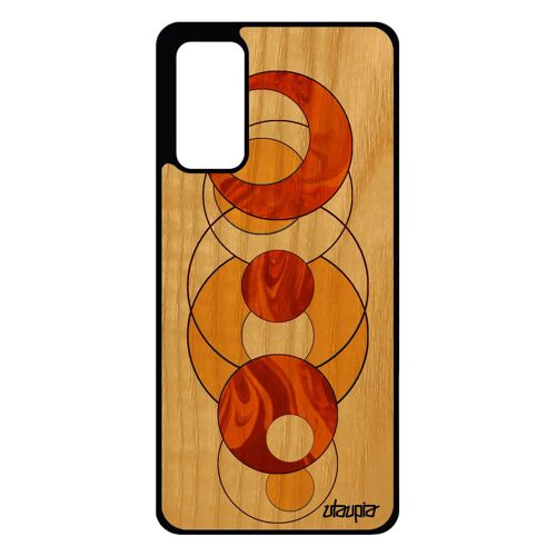 Coque Samsung Galaxy S20 FE vrai bois silicone marbre housse 4G fond orange pierre design jolie granite motif forme geometrique