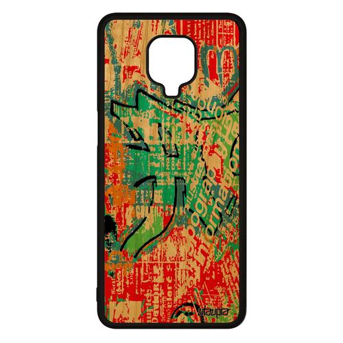 Coque Bois Xiaomi Redmi Note 9s Silicone Street Art Tagué Fait Main Graffiti Peinture Portable Personnalisé Cover Ecriture Fond Bleu