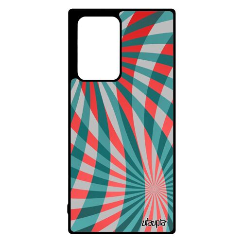 Coque Silicone Samsung Note 20 Ultra Illusion D'optique Rouge Telephone Original Spirale Noir Pas Cher Personnalisé Motif De Galaxy