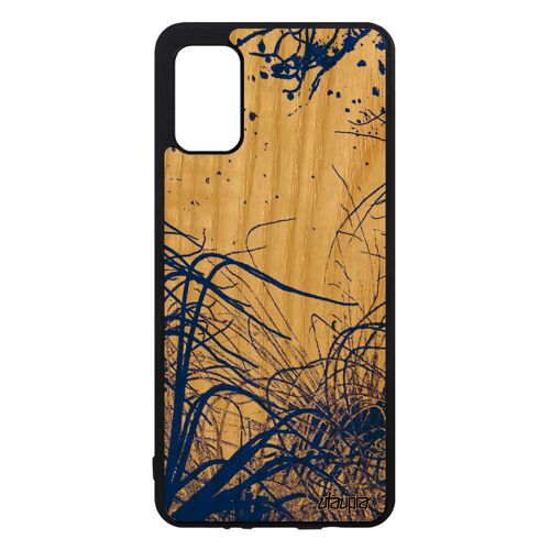 Coque bois Samsung Galaxy A41 silicone fonds marins nature plongée telephone mer bleu rigide peinture housse pas cher algues souple