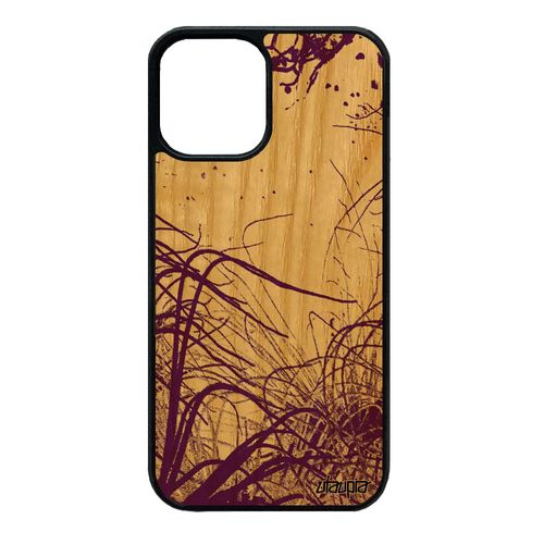 Coque Océan Iphone 12 Mini En Bois Silicone Fonds Marins Plantes Marines Nature Peinture Souple Algues Housse Violet Antichoc
