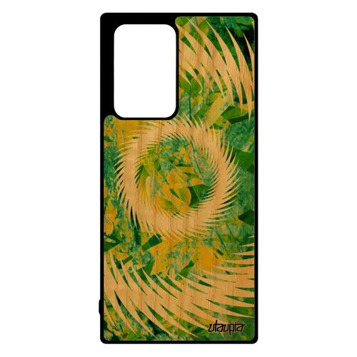 Coque Silicone Galaxy Note 20 Ultra Bois Mandala Motif Vert Texture Decoratif Artisanat Coloré Telephone 4g Floral Etui De Samsung