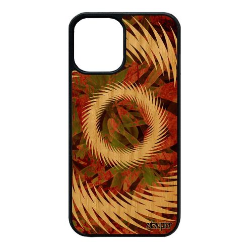 Coque Iphone 12 Mini En Bois Et Silicone Mandala Coloré Antichoc Telephone Pas Cher Cadeau Effet Sphère Motif Portable Marron