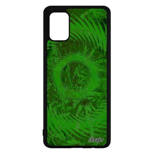 Coque mandala pour A71 silicone case etui effet design cercle vert motif vegetal 4G decoratif fond de Samsung galaxy