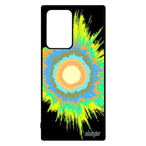 Coque Galaxy Note 20 ultra silicone explosion mobile telephone modern motif galaxie soleil jaune case espace made in France Samsung