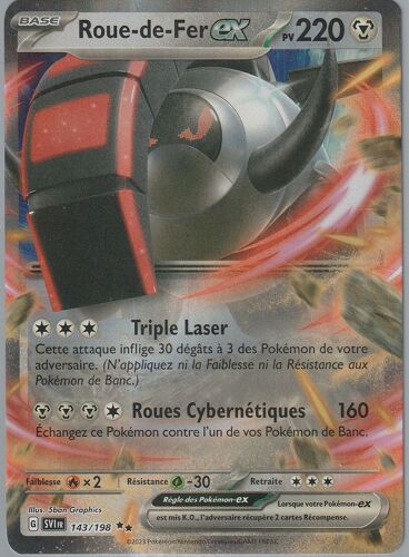 Carte Pokemon - Roue-De-Fer Ex - 143/198 - Ultra-Rare - Ecarlate Et Violet -
