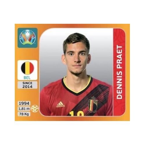 Sticker Panini Euro 2020 Tournament Edition - N.133 Dennis Praet - Belgium