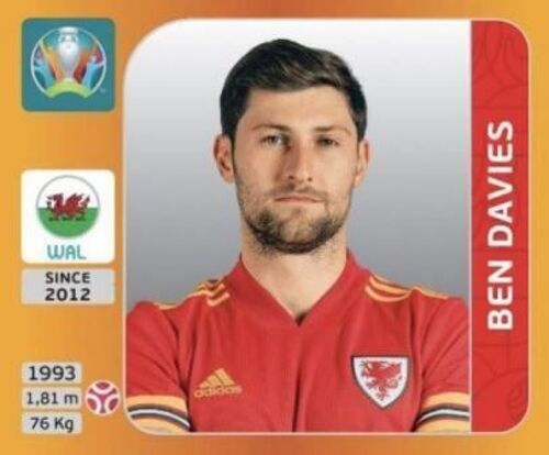 Sticker Panini Euro 2020 Tournament Edition - N.101 Ben Davies - Wales