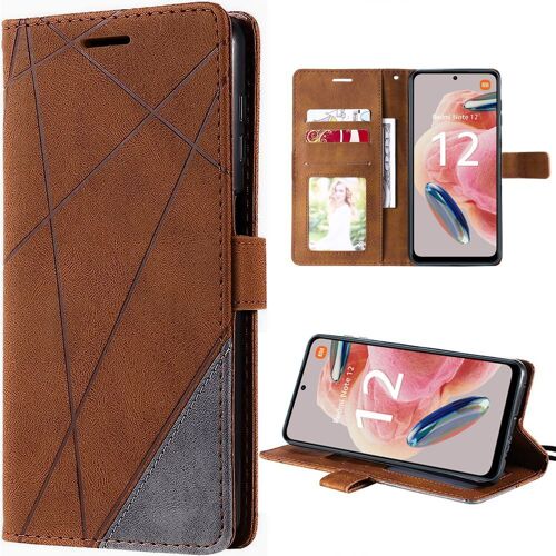 Coque pour Redmi Note 12 5G - Coque Souple Antichoc Cuir PU - Marron - E.F.Connection