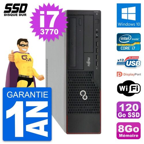 PC Fujitsu Esprimo E910 DT Intel Core i7-3770 RAM 8Go SSD 120Go Windows 10 Wifi