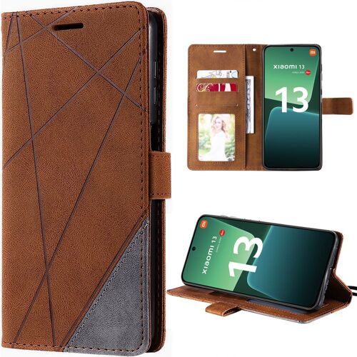 Coque pour Xiaomi 13 Marron Housse Rabat Portefeuille Souple - E.F.Connection
