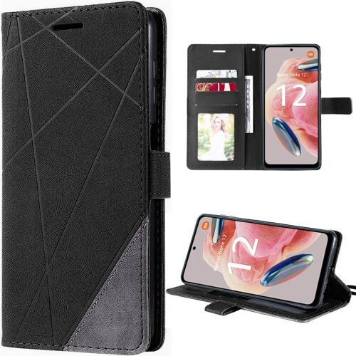 Coque pour Redmi Note 12 5G Protection Anti-Rayures Cuir PU Noir - E.F.Connection