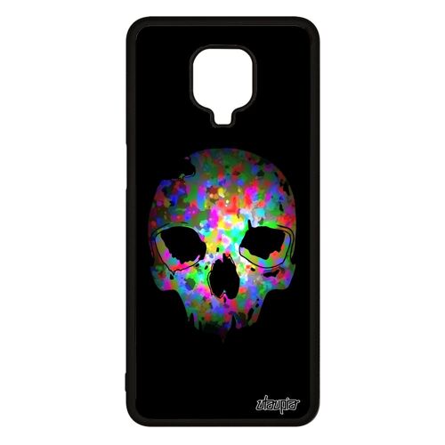Coque crane pour Redmi Note 9s silicone tete de mort emo enfer halloween Rose metal rigide symbole peur pirate made in France Xiaomi