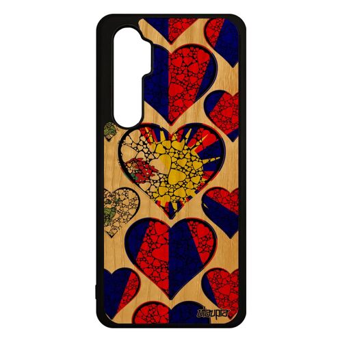Coque En Bois Xiaomi Mi Note 10 Lite Silicone Drapeau Tibet Tibetain Zen I Love Bouddhisme Housse Bouddha Coeur Rigide De Protection
